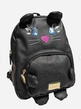Betsey Johnson “Luv Betsey” Jewled Black Cat Backpack HTF ITEM